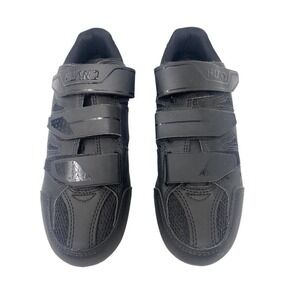 Hiland Mens Cycling Bike Shoes Black Straps Clipless Size US 8 Or 39 Wore Once